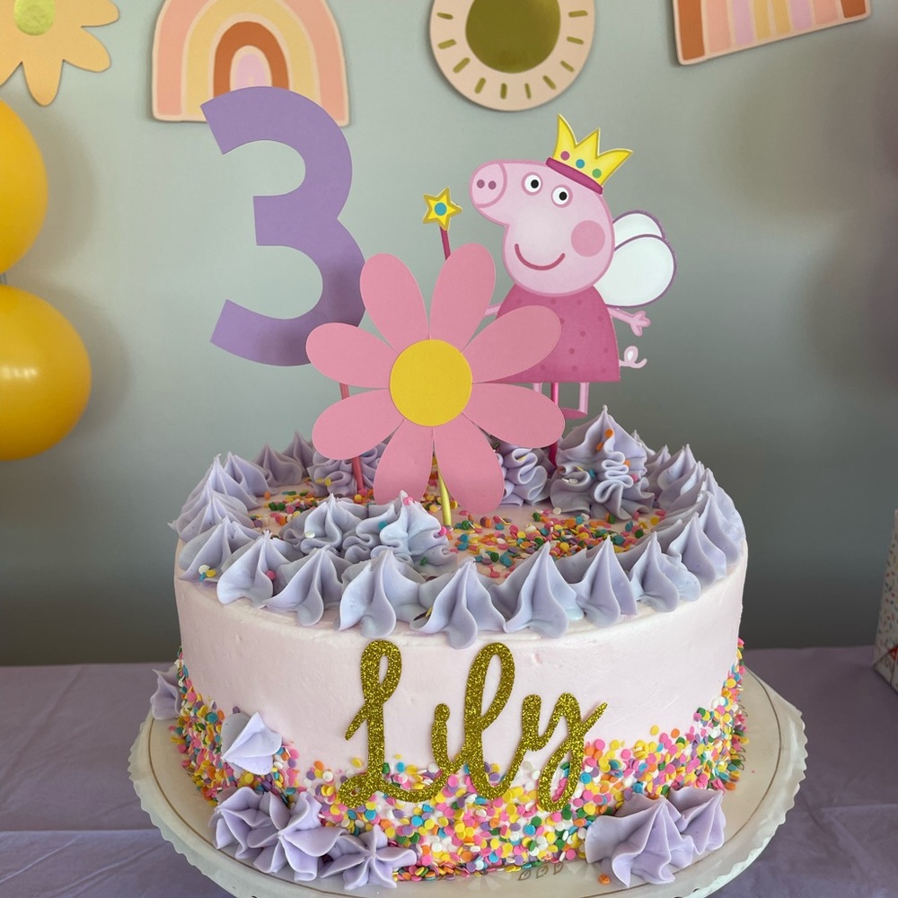 Peppa Pig Cake Toppers/centerpiece set for 3 year old birthday party